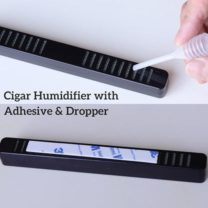 Cigar Humidifier Strips 4 Pack, Low Profile Humidity Control for Humidors & Travel Cases, Reusable and Compact Design(Black)