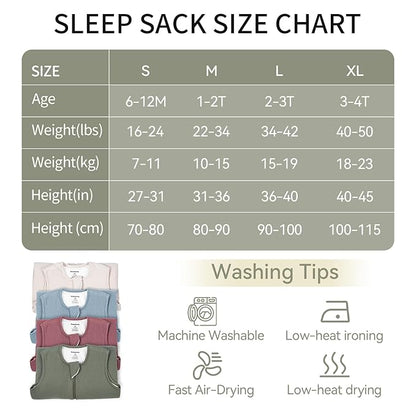 Rayon Made from Bamboo Toddler Sleep Sack with Feet 24-36 Months 1.0 Tog Breathable Sleep Sack 2t-3t Ultra Soft Baby Wearable Blanket with Legs Unisex Sleeping Bag with 2-Way Zipper