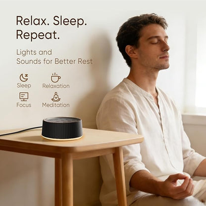 Kipcush White Noise Machine for Sleeping Baby & Adults – 26 Soothing Sounds, 8 Night Light Colors, Tap Control, Memory & Timer, Portable Sound Machine for Nursery, Bedroom & Travel