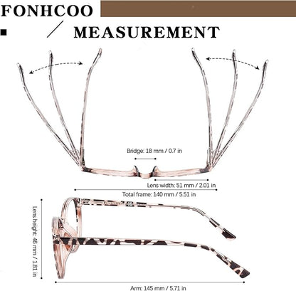 FONHCOO Blue Light Blocking Glasses Women Men Computer Eyeglasses,TR90 Fashion Round Transparent Anti Blue Light Glasses with Anti Eyestrain & UV Glare for Gaming & Reading (Tortoise)