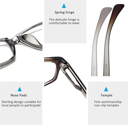 JOSCHOO Computer Reading Glasses for Women and Men 6 Pack Blue Light Blocking Spring Hinge Readers