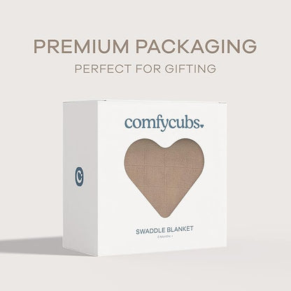 Comfy Cubs Muslin Swaddle Blankets Pack of 1, 47 x 47 Inch Soft Cotton Baby Blanket Set, Large Multipurpose Wraps for Newborns - Self-Soothing Swaddles for Newborns - Cedar