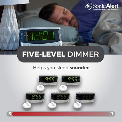 Sonic Alert SBD375SSEU/USA Sonic Boom Dual Alarm Vibrating Alarm Clock