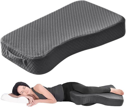 Leg Pillow for Side Sleepers, Memory Foam Knee Pillow for Side Sleeping, Leg Elevation Pillow for Hip/Back/Sciatica Pain Relief Helps Spine Alignment -13"x19" (Grey, S)