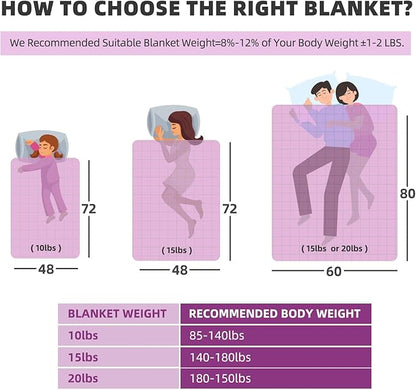 Weighted Blanket Queen Size 10 Pounds, Cooling Blanket for Adult Hot Sleepers, Soft Bed Blanket Universal to All Seasons, 60''x80'' 10 LBS, Pink