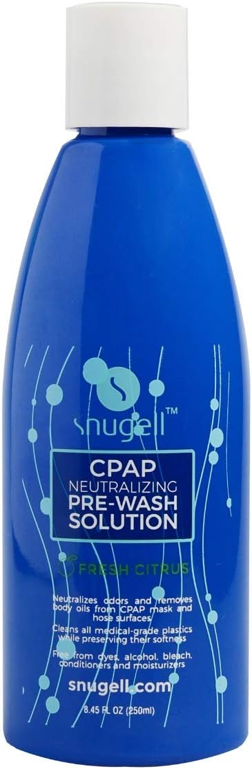 Snugell CPAP Soap Cleaner 8.4oz - Fresh Citrus Scent - Pre-Wash Solution - Mask and Hose Cleaning Soap - Neutralizes Odor and Removes Body Oils from CPAP Mask (1-Pack)