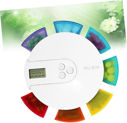 NOLITOY Weekly Organizer Compartments and Alarm Reminder Portable Dispenser for Travel Day Medicine Timer for Vitamins and Medication Management