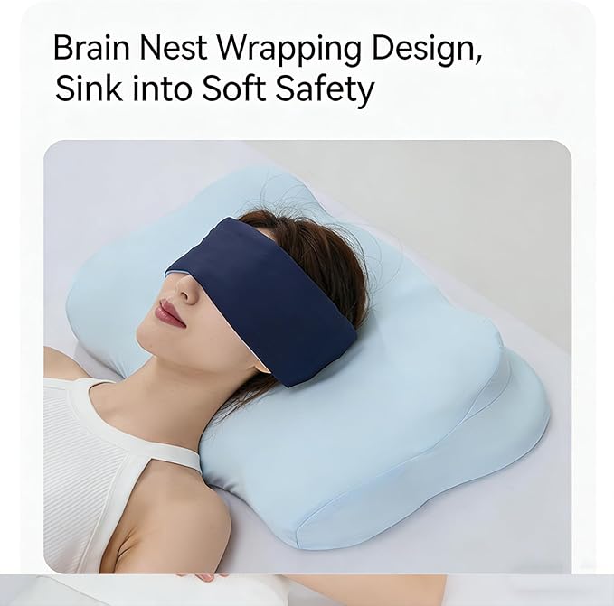 Cloud Pillow Ergonomic Memory Foam Cervical Neck Support Pillow, Adjustable Dual-Loft Hypoallergenic Breathable Pillowcase for Side Back Stomach Sleepers (White)
