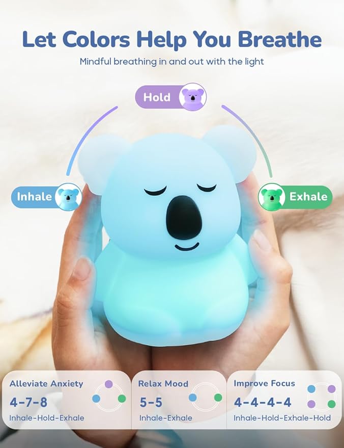 Mini Breathing Pal 'Kyle' - Mindfulness Breathing Light, Guided Visual Meditation Breathing Light, Anxiety Relief Items for Calm Down Corner/Meditation/Sleep Aid for Adult/Kid