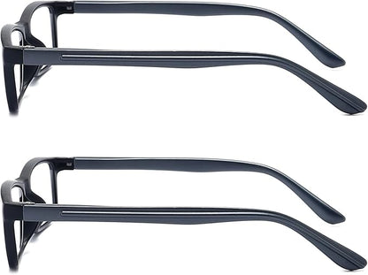 Reading Glasses Blue Light Blocking for Men Women,Rectangular Frame Computer Readers with Spring Hinge