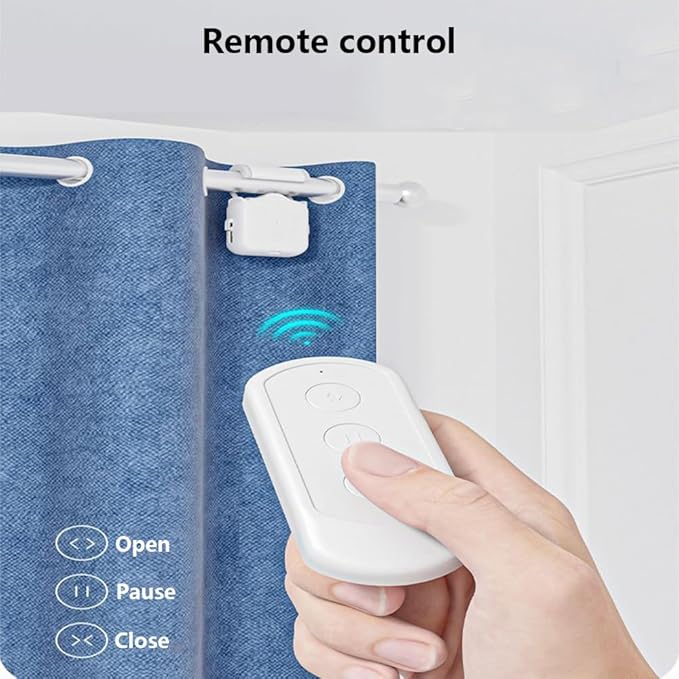Automatic Curtain Opener, Compatible with Roman Rod, U-Track, T-Track, Solar Charging, With App,Timed Curtain Opener, With Remote Control, Home Curtain Robot Motor,B