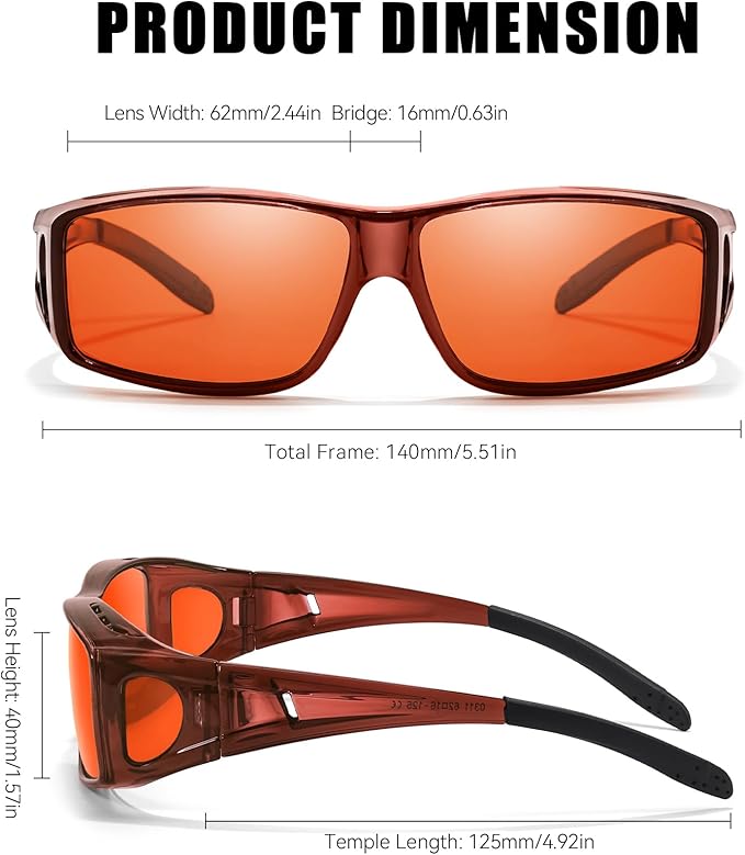 LVIOE Fit Over Blue Light Blocking Glasses and Computer Eyewear- Wear Over Prescription Glasses/Reading Glasses/RX Glasses