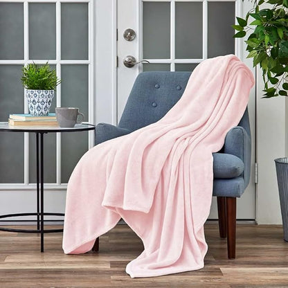Cosy House Collection Everyday 1500 Series Fleece Blanket - Master Bedroom Essentials - All Season, Stays Fresh & Clean - Soft, Breathable & Skin-Friendly (King/Cal King, Pink)