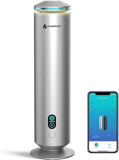 MajesticMist WiFi Waterless Essential Oil Diffuser, Aluminum Cold-Air Aroma Diffuser for Large Rooms up to 1000 sq ft, App & Remote Control, 4oz, USB-C Plug-in, Quiet, LED Display