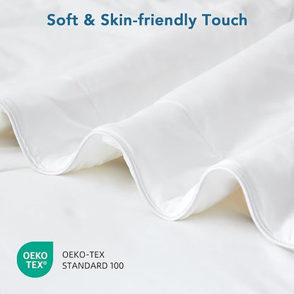 Twin Size Cooling Comforter All Season Blanket Bed for Hot Sleepers Blanket with Lightweight & Soft Sorona Filling 68" x 90" (Twin/Twin XL, White)