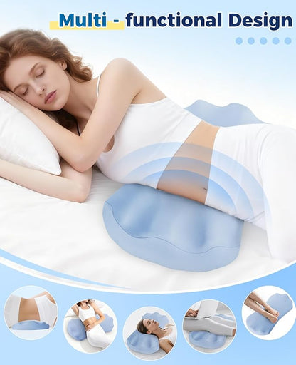 Lumbar Support Pillow for Sleeping – Memory Foam Lower Back Pillow for Bed for Back Pain Relief - Ergonomic Support for Side&Back Sleepers-Rest Pillow for Car, Futon Sofa Bed with Washable Cover