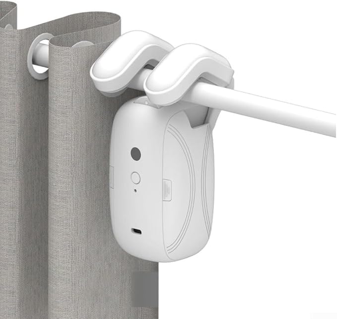 Automatic Smart Curtain Opener with Remote Control, Automatic Curtain Opener and Closer Smart Curtain Opener Electronic for Roman Rod/U/T Rails(1PC Roman Pole)