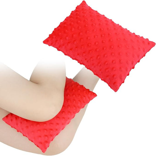 1 Pcs Soft Knee Pillow for Side Sleepers, Pressure Pillows Between Legs 11"x7" Small Knee Pillow Joints Cushion for Sleeping Hip and Back Pain, Minky Dot Red