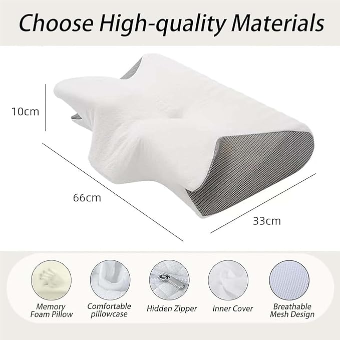 Sleep Apnea Pillow, Premium Memory Foam Pillow for Neck Pain Relief, Premium Ergonomic Pillows Side Sleeper for Adults
