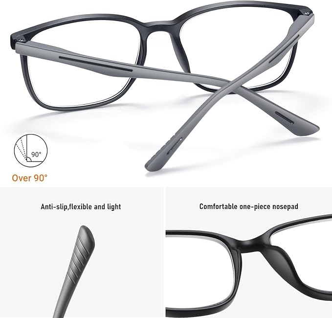 Reading Glasses for Men,Blue Light Blocking Readers for men with Comfort Spring Hinge