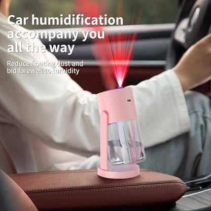 280ml Portable Starry Sky Projection Shake Head Humidifier with Color LED Night Light, USB Personal Desktop Humidifier for Car, Home, Office, Travel, Auto Shutoff, Ultra-Quiet