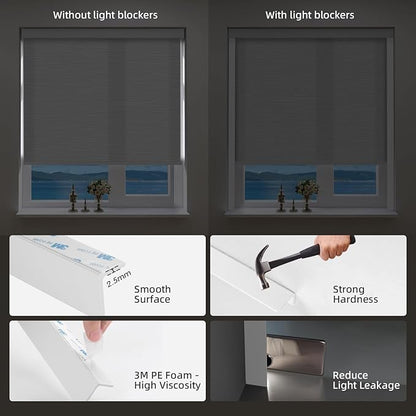 ZSTARR Motorized Smart Light Filtering Blind for Window with Remote Control, Automatic Blackout Roller Shade Customizable Size,with Valance Child Safety Rechargeable Battery Blinds(Light White)
