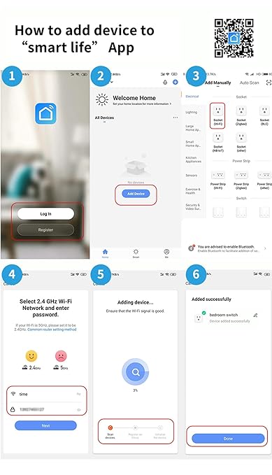 Mengshen 2 Pack Smart Plug 16A Smart Outlet WiFi Socket with Tuya App Remote Control Compatible with Alexa Google Home 16A Smart Life Plug with Timer Function 2.4GHz WiFi Only