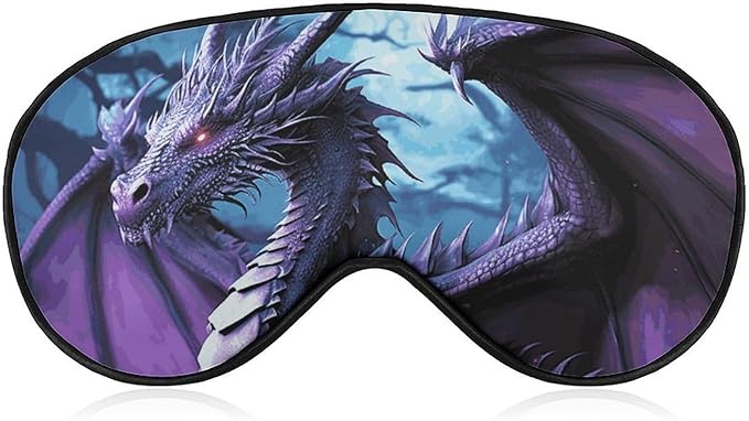 Sleep Mask Purple Dragon Purple Moon Sleep Eye Mask with Adjustable Strap Blindfold Travel Eye Shade Cover Eyemask Eye Cover Soft Eyeshade Patches for Sleeping Yoga