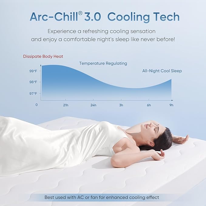 Elegear Queen Cooling Mattress Pad for Hot Sleepers, Waterproof Cold Mattress Topper with TriSupport 3D Tech Balanced Support & Enhanced Breathability, Soft Fluffy Bed Protector Deep Pocket Up to 16"