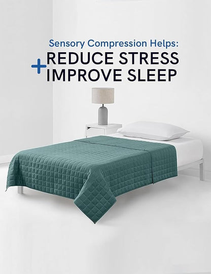 YnM Cooling Weighted Blanket for Adults, 15lbs Heavy Bed Throw for One Person of 140lbs, Perfect for Hot Sleepers or Warm Climates with Rayon/Glass Beads(48x72 Inches,Twin/Full Bed, Sea Grass)