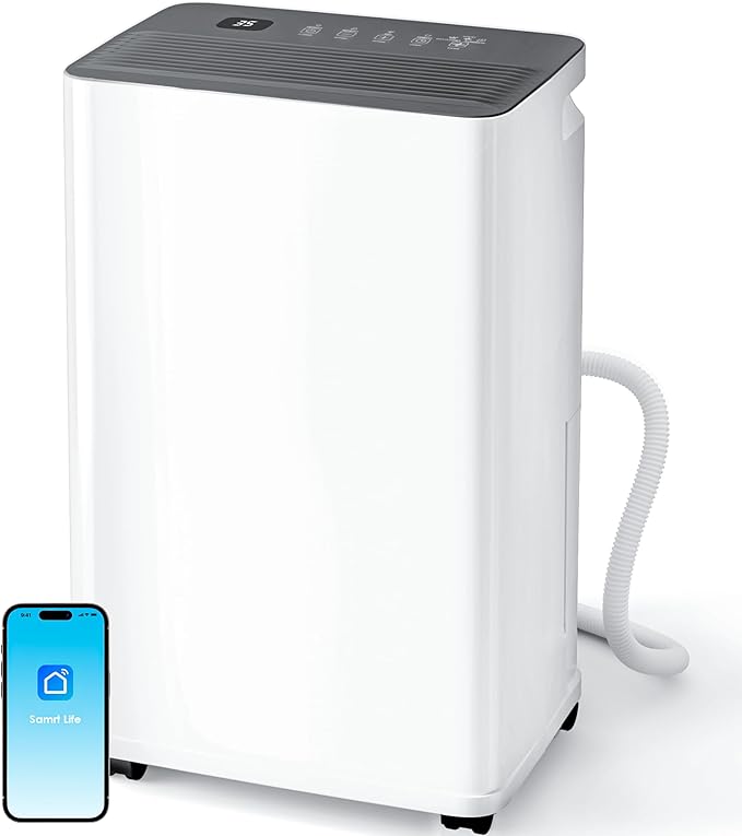 2500 sq.ft Dehumidifier for Basement, Smart APP WiFi Control,35 Pint Dehumidifiers for Home with Drain Hose, 24H Timer & Child Lock, Quiet & Eco, Ideal for Large Rooms, Bathroom, Bedroom, Garage