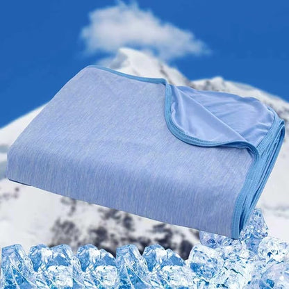 Cooling Blanket for Hot Sleepers - Summer Blanket Thin Lightweight for Bed, Q-Max>0.4, Breathable, Double-Sided, Absorbs Heat to Keep Body Cool from Night Sweats, 108"x90" King Size, Blue