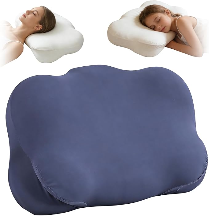 Cloud Pillow - Ergonomic Memory Foam Pillows, Zen Fluff Sleep Pillow with Neck & Shoulder Support, Adjustable Contour Neck Support for Side, Back, Stomach Sleepers, Breathable Anti-Wrinkle Pillowcase