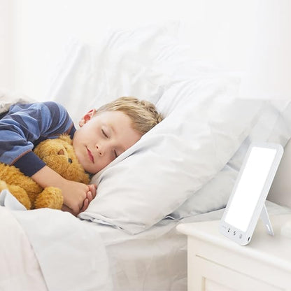 Light Therapy Lamp 10000 Lux LED with 3 Light Colours Adjustable Brightness, 4 Timer Settings with Eye Protect Function for Home and Office Use