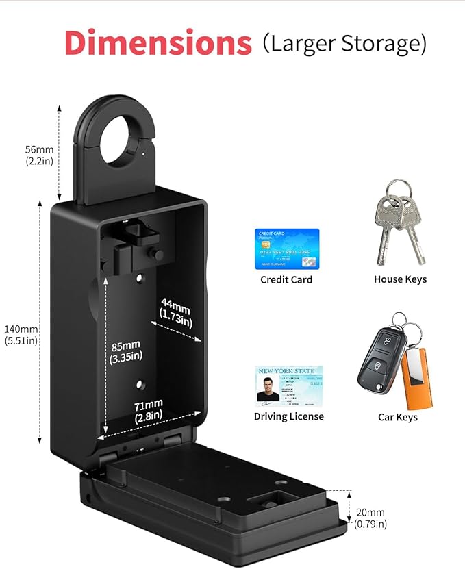 Populife Smart Fingerprint Lock Box for Keys with Code, Wireless Remote Access Key Lock Box for Outside, Digital Key Lockbox for Realtor Airbnb, Work Offline