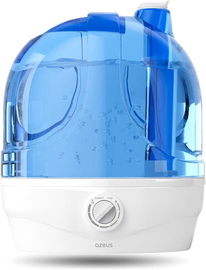 AZEUS Humidifiers for Bedroom, 2.8L Ultrasonic Cool Mist Humidifiers for Home Baby Nursery & Plants, Quiet Top Fill Air Humidifier Lasts Up to 30 Hours, Auto Shut-Off (BPA-Free)