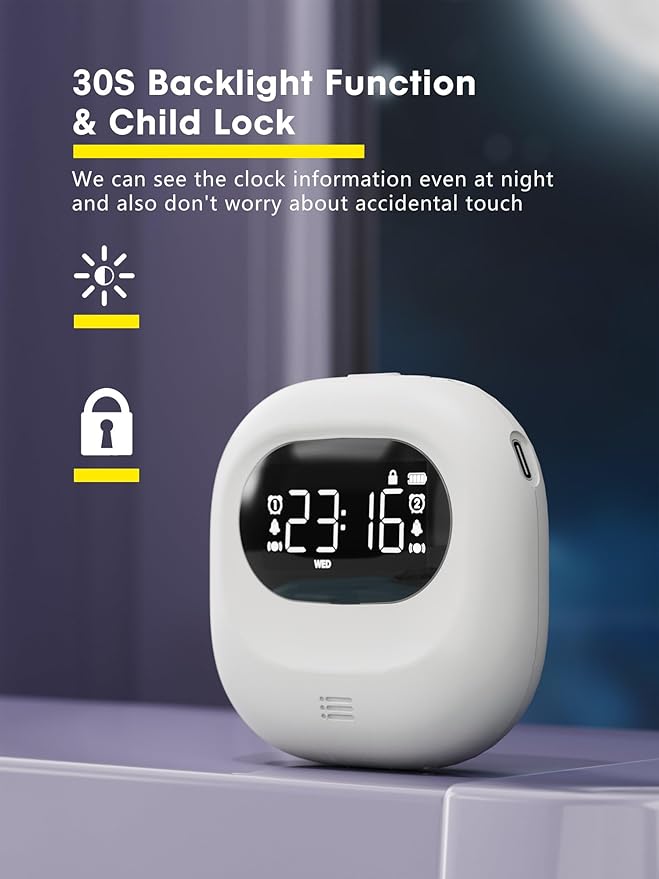 ROCAM Rechargeable Vibrating Alarm Clock Bed Shaker, 3000mAh Portable Travel Clock Under Pillow for Teens, Deaf People, Heavy Sleepers, Adults – 160-Day Standby, Great for Bedroom or Dorm Use, White
