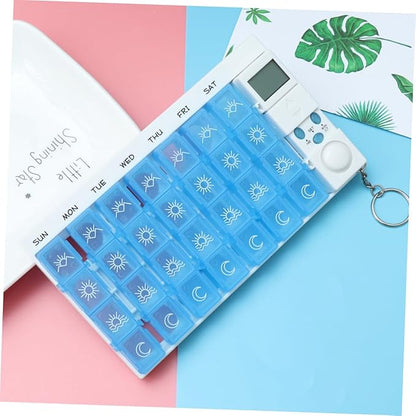 Mobestech Weekly Organizer 7-Day 28 Compartments Reminder Alarm Removable Timer Luminous LCD