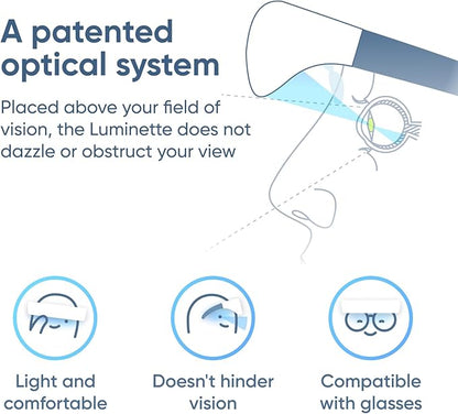 Luminette 2 Light Therapy Glasses (Updated 2024) - Wearable Happy Lamp - Natural Relief for Sleep Problems, Seasonal Mood Disorders, and Jet Lag - Portable Daylight Lamp