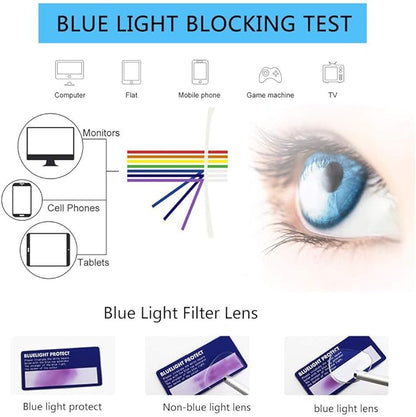 Henotin 5-Pack Reading Glasses Blue Light Blocking Anti Eyestrain Computer Reading Glasses for Women and Men Readers (5 Pack blue, 3.00)