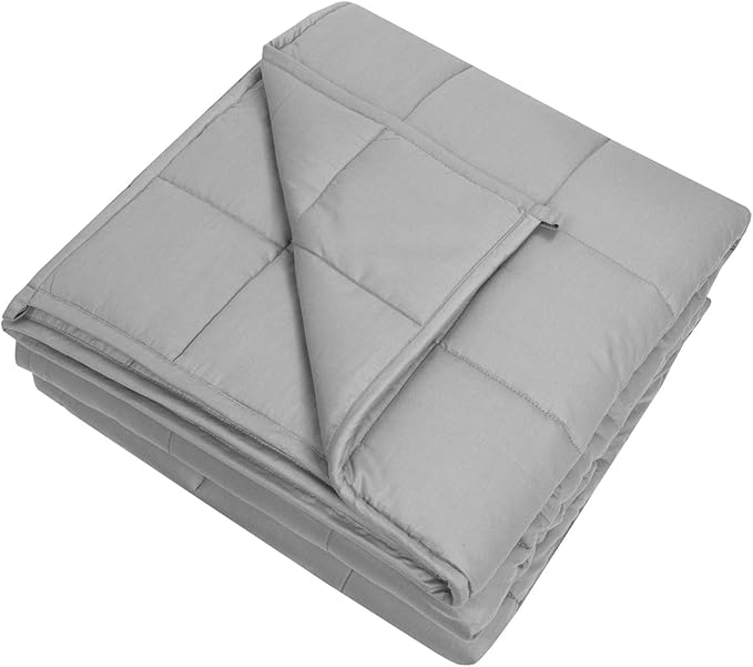 Sweet Home Collection Weighted Blanket Quality Heavyweight Cozy Soft Breathable and Comfortable Bedding with Premium Grade Glass Beads, 48" x 72" - 15 Pounds, Light Gray