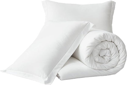 Chezmoi Collection Cliff 3-Piece Lightweight Cooling Comforter Set, Oversized King - Rayon Derived from Bamboo & Polyester Blended, Soft Breathable Bedding for Hot Sleepers, White