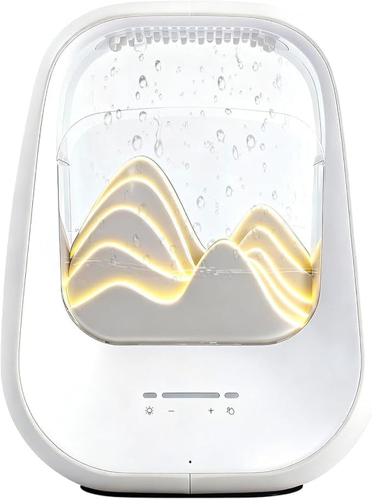 8-in-1 White Noise Sound Machine with Night Light, Help Stress Relief, Waterfall Design Essential Oil Diffuser Rain Sound Machine with Humidifier for Bedroom Office Decor Gift, Cream