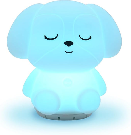 Mindfulness 'Breathing Puppy' | 4-7-8 Guided Visual Meditation Breathing Light | 3 in 1 Device with Night Light & Noise Machine for ADHD Anxiety Stress Relief Sleep - Gift for Kids Adult Women Men