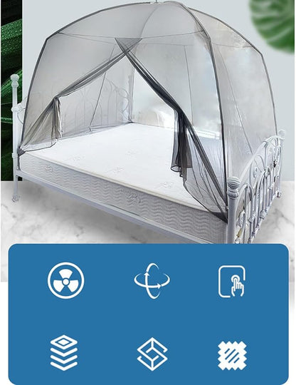 Faraday Fabric Emf Bed Canopy Silver Bed Drapes Mesh Protection Canopy RF Shielding Netting Queen Size (Color : Silver, Size : Large)
