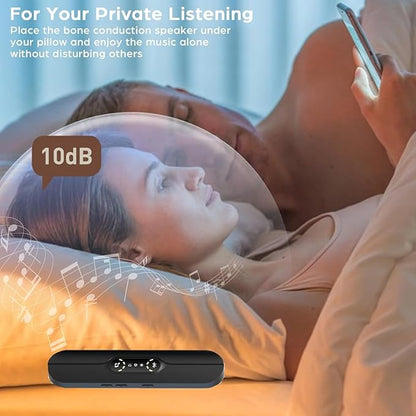 Pillow Speaker for Sleeping, Mini Bone Conduction Portable Sleep Aid with Stereo Bass, Bluetooth Sleep Bar for Deep Sleeping with White Noise, with Volume Control-Supports TF Function