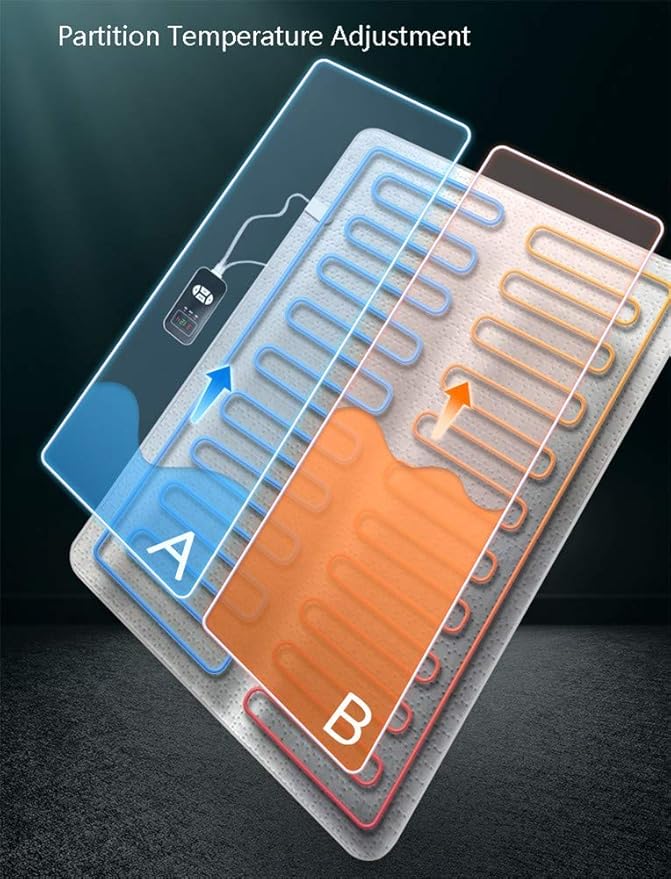 Electric Blanket, Electric Heating Mattress Pad Smart Reduce The Temperature Electric Heated Soft Bed Blanket 1-12h Timer 9 Control Heat Settings Overheating Protection