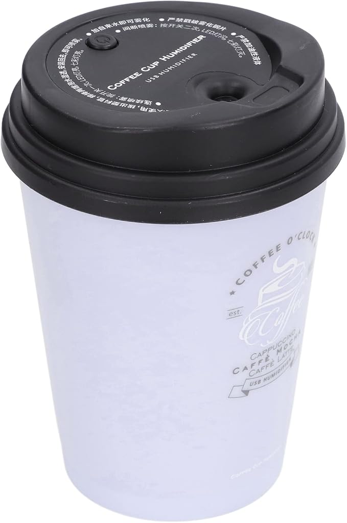 Coffee Cup Humidifier, Compact Lightweight Cute Desktop Humidifier for Baby Bedroom Travel Office Home Use