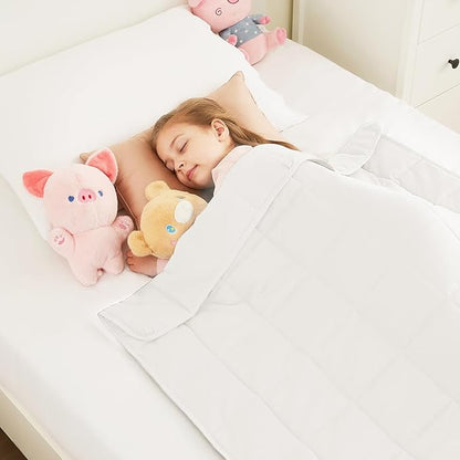 HOSUKKO Weighted Blanket - 10 lbs White Heavy Blanket - Breathable Blanket(50 * 60 inches, 10 lbs)