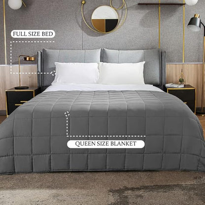 CYMULA Weighted Blanket for Adults (15lbs 48"x72" Twin Size) - Cooling Breathable Heavy Blankets for Summer Winter - Ultra Microfiber Soft Comfort Throw with Glass Beads - Gifts for Men/Women